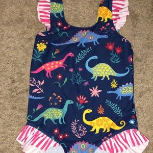 Ruffle dinosaur one piece swimsuit